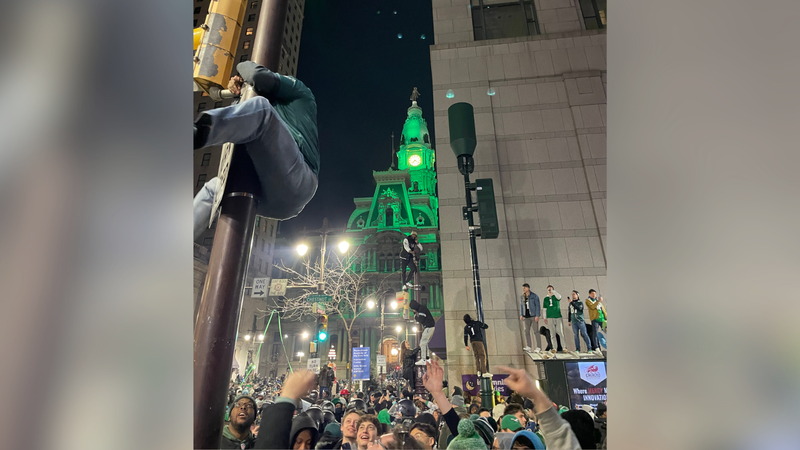 Eagles fans celebrate on Broad Street