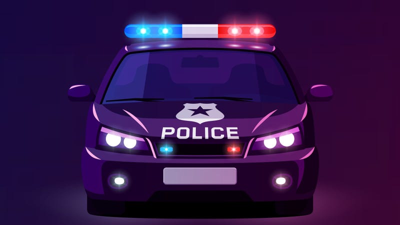 Front view of patrol vehicle - stock illustration