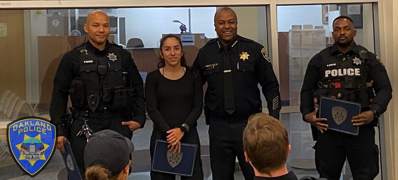 An officer with the Oakland Police Department makes history as the first female selected to the Tactical Operations Entry Team.