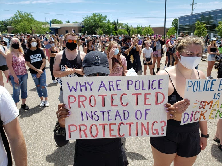 police brutality sign