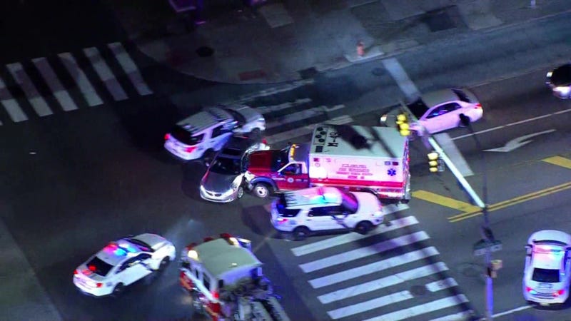 A man stole an ambulance in Northeast Philadelphia Friday night and led police on an hour-long chase, smashing into cars along the way.