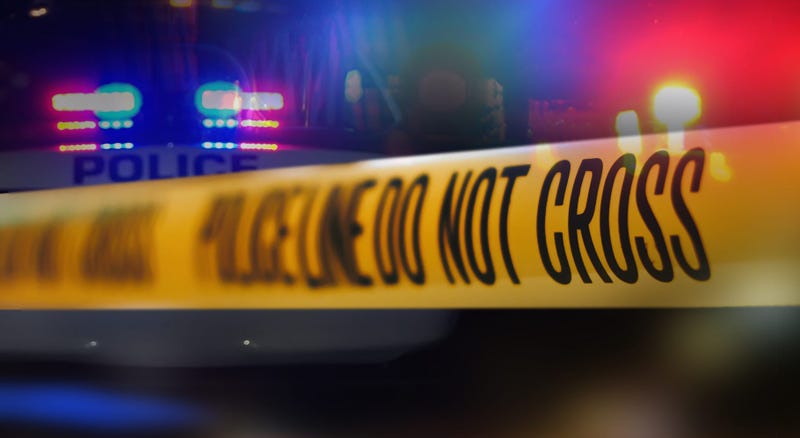 Illustration of a crime scene with yellow police tape.