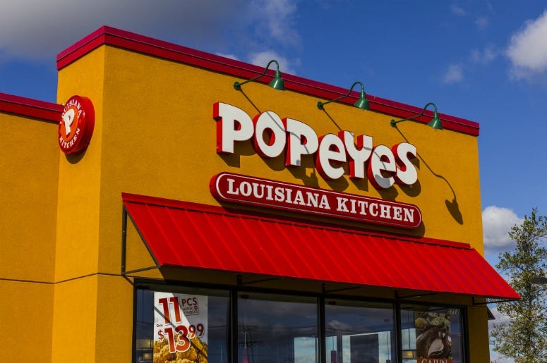 Popeyes 24 karat gold champagne chicken.
