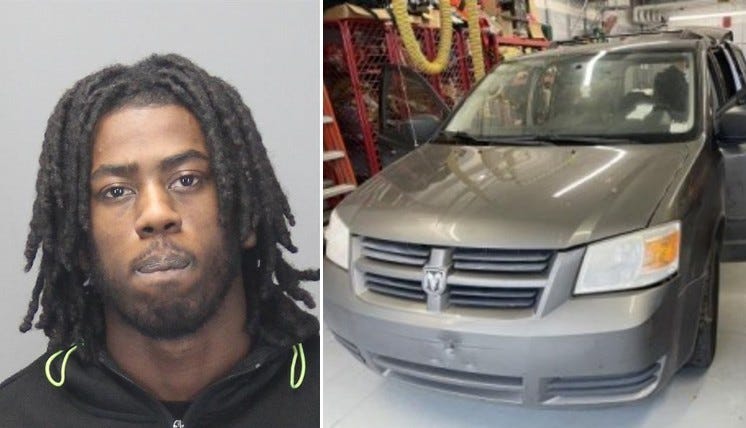Amir Walker, left, and the suspect vehicle