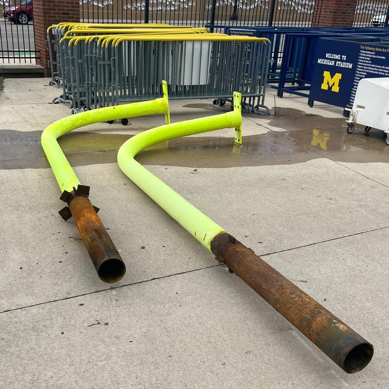 For die-hard football fans and fans of the University of Michigan, two goalposts from Michigan Stadium could be yours - if you have the room.