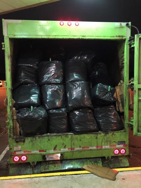 Trash hauler discovered with 1,000 pounds of pot