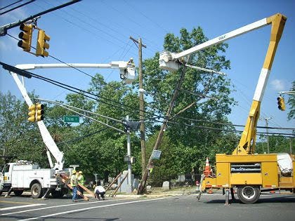 A downed tree affecting a power line.