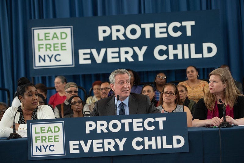 Mayor de Blasio lead testing