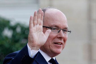 FILE - In this Sept.30 2019 file photo, Prince Albert of Monaco leaves the Elysee Palace after a lunch with heads of states and officials, in Paris. (AP Photo/Kamil Zihnioglu, File)