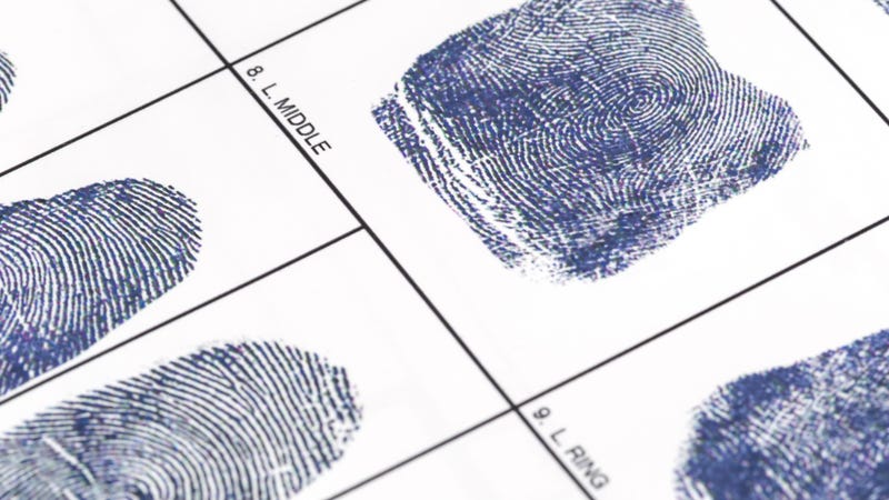 Fingerprint card with fingerprints