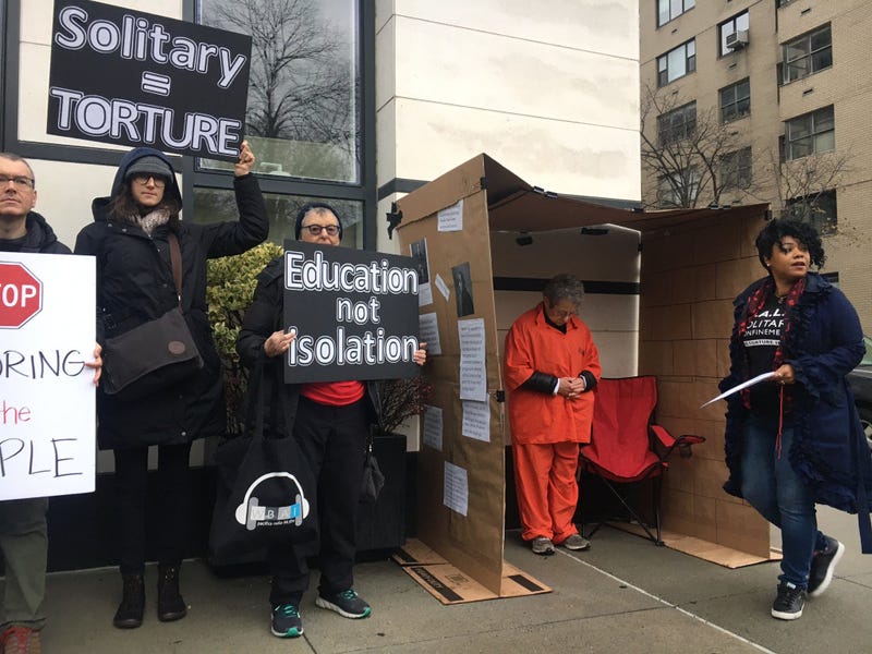 Activists protest solitary confinement outside Gracie Mansion