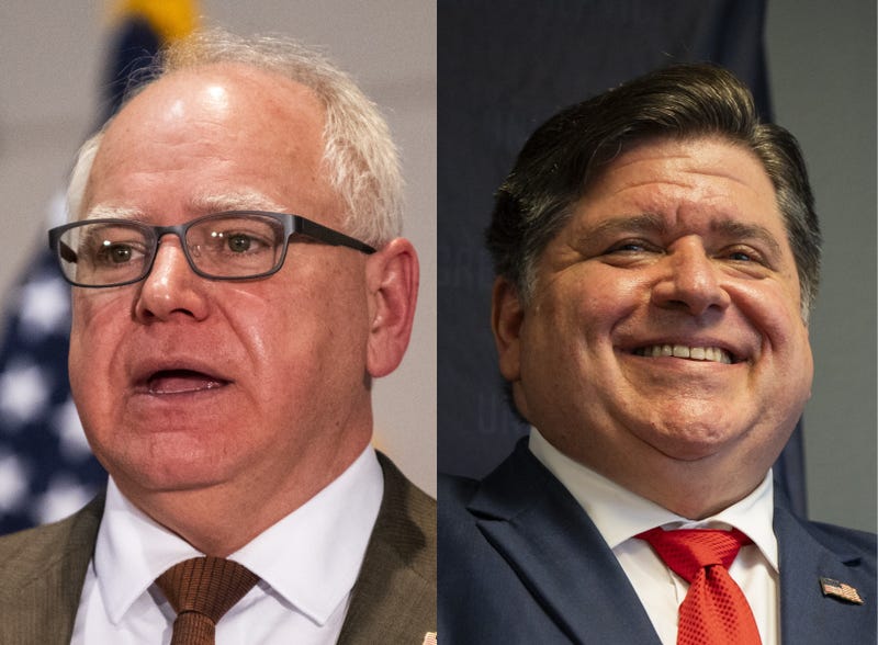 Tim Walz and J.B. Pritzker