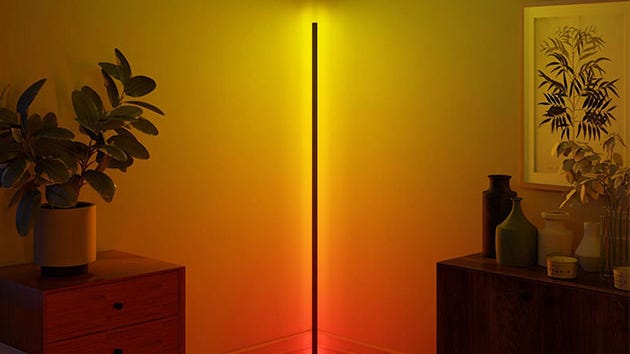 Enjoy pre-Black Friday doorbuster prices on this LED space-saving corner floor lamp