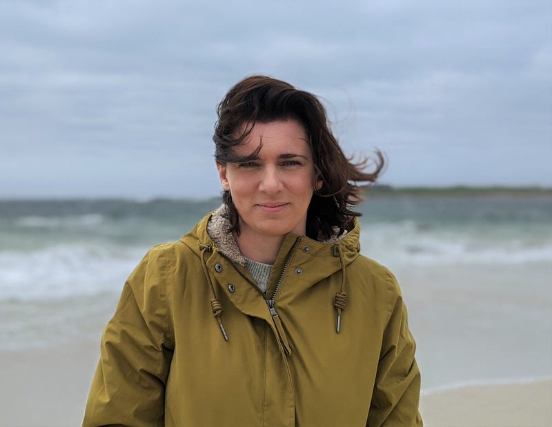 author on beach