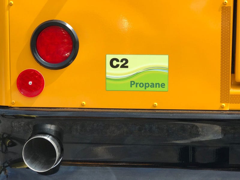 Propane Sticker on back of bus - Emily Gill