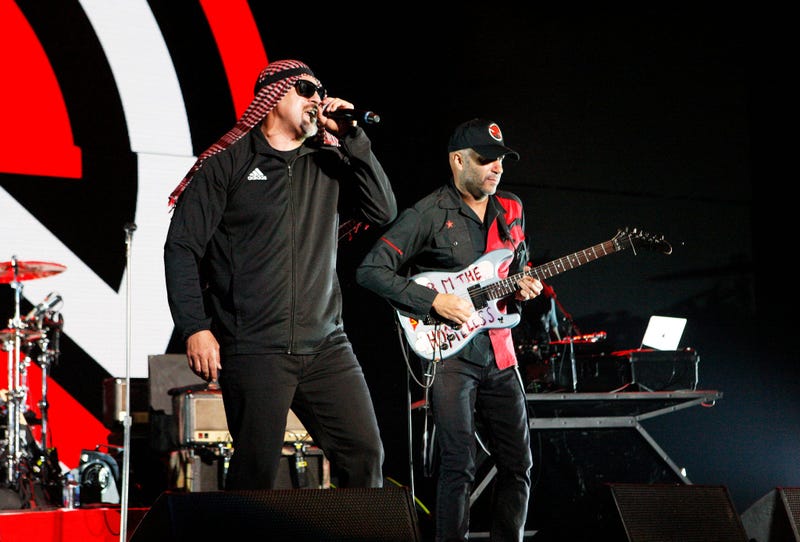 B-Real and Tom Morello of Prophets of Rage perform onstage during KROQ Almost Acoustic Christmas