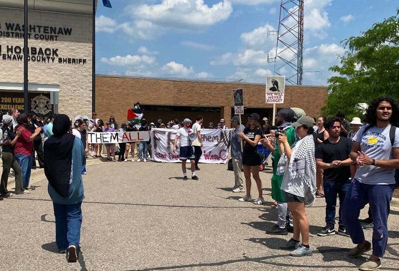Protesters outside Washtenaw County Sheriff's Office
