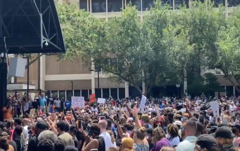 "March for Freedom" rally at Bo Diddley Plaza in Downtown Gainesville Saturday May 30, 2020.