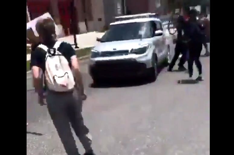One of protests was interrupted by a man who allegedly drove into a crowd and threatened participants. 64 year-old William John Connelly arrested and charged with aggravated assault.