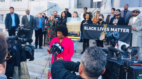 Group outside LA City Hall