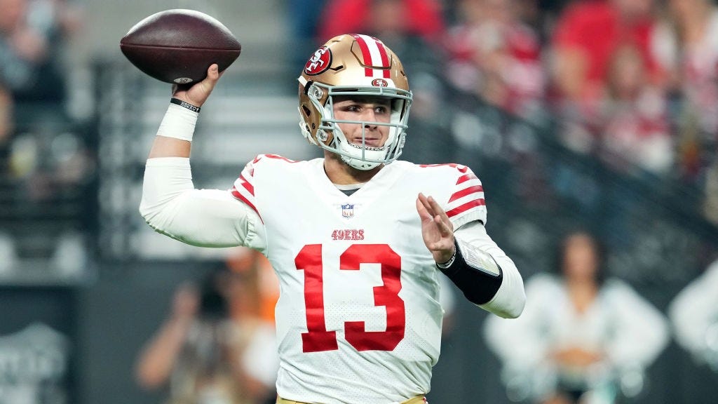 Brock Purdy exits NFC Championship vs. Eagles with elbow injury