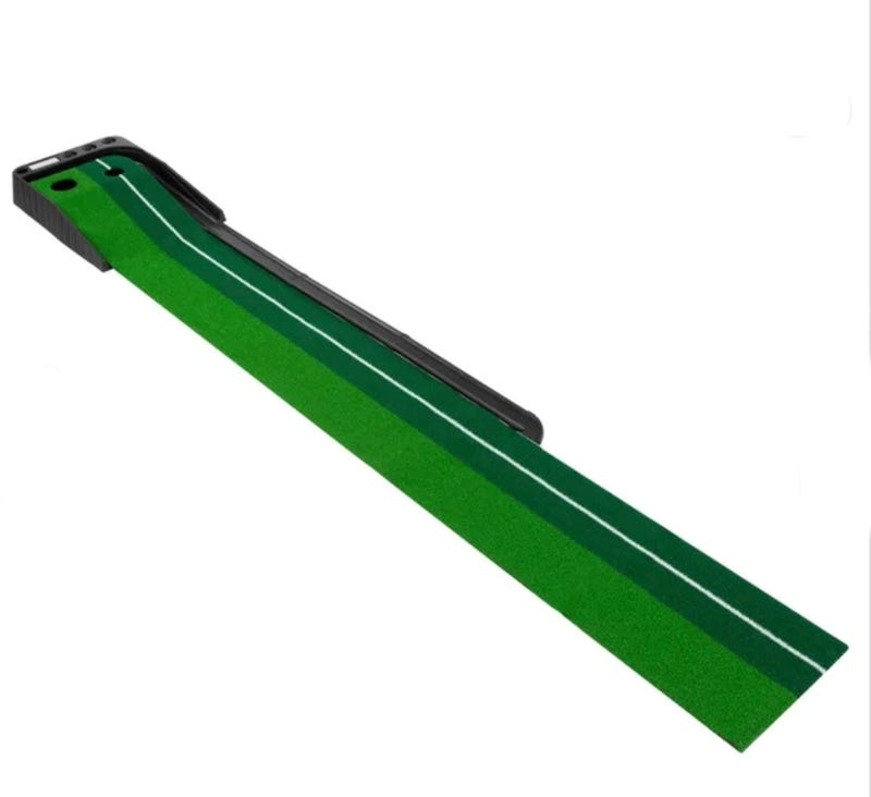 Practice putting mat. 