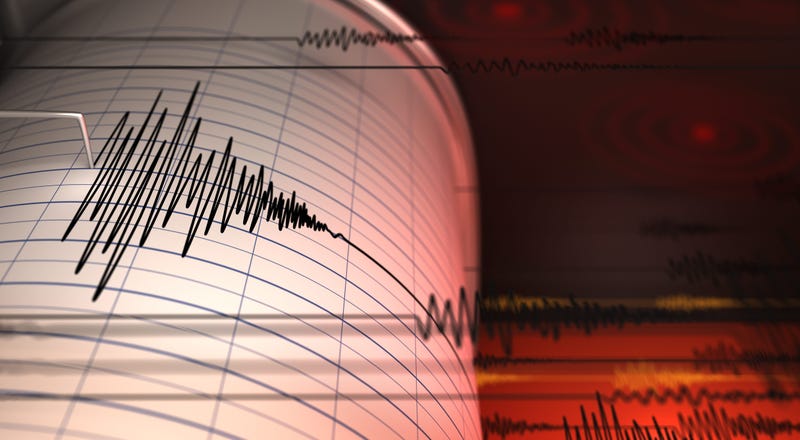 Earthquake vibration on white paper