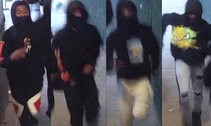 Police are searching for four males in the robbery