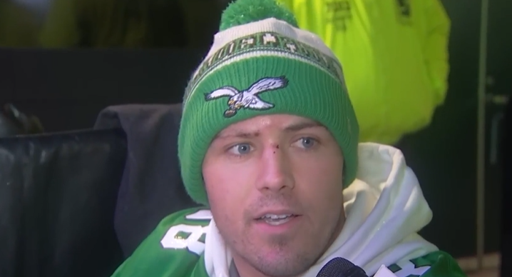 Ryan Quigley is decked out in Eagles gear.