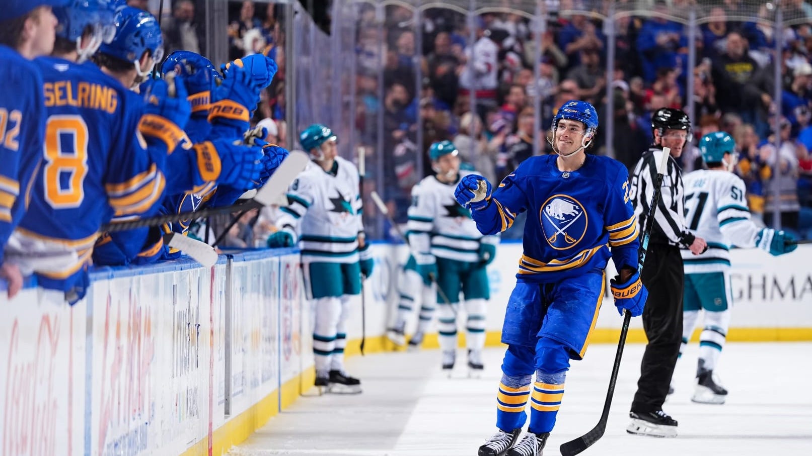 Jack Quinn leads way for Sabres in win over Sharks to secure eighth-straight win