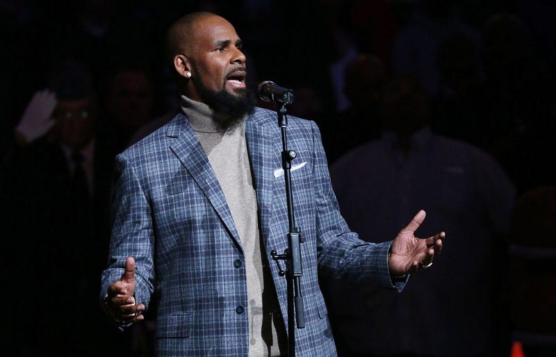 R. Kelly performs the National Anthem prior to the game between the Brooklyn Nets and the Atlanta Hawks at Barclays Center in 2015.