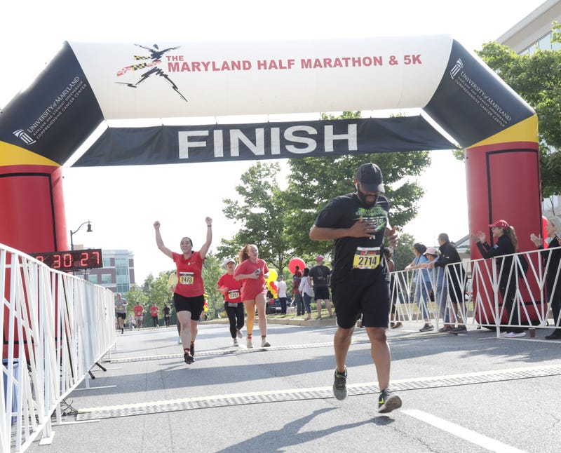 The Maryland Half Marathon & 5K Finish Line in Maple Lawn, Howard County 