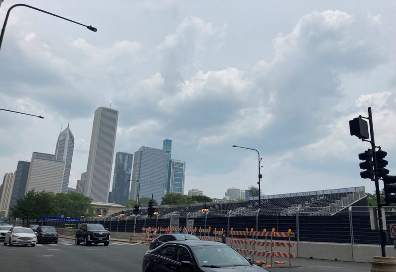 Michigan Avenue view of grandstand