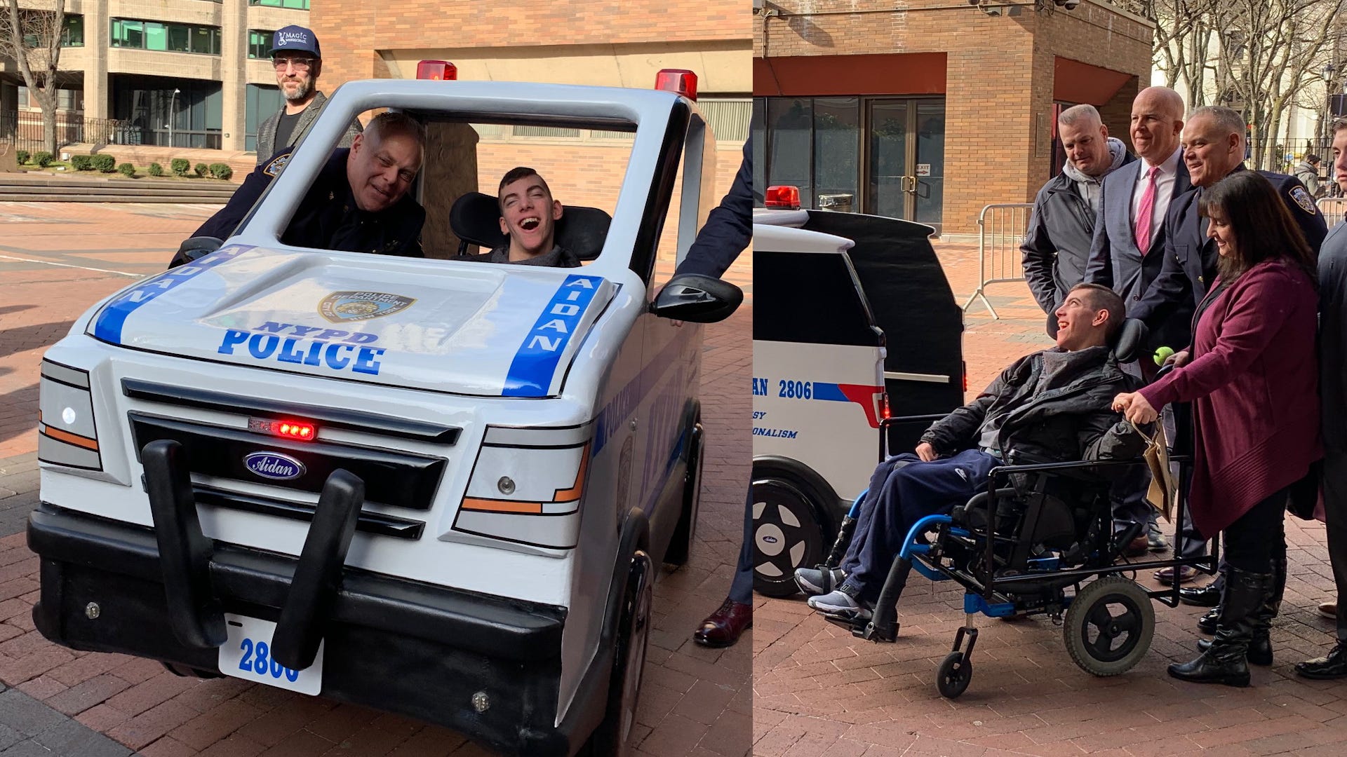 NYPD Officers Surprise Member’s Son With Cruiser Costume For His Wheelchair
