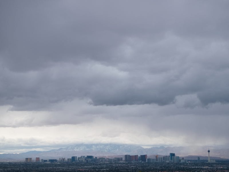 Rain falling on Las Vegas