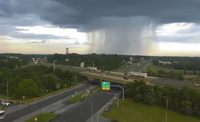 A rain shaft in New Castle County, on August 23, 2021.