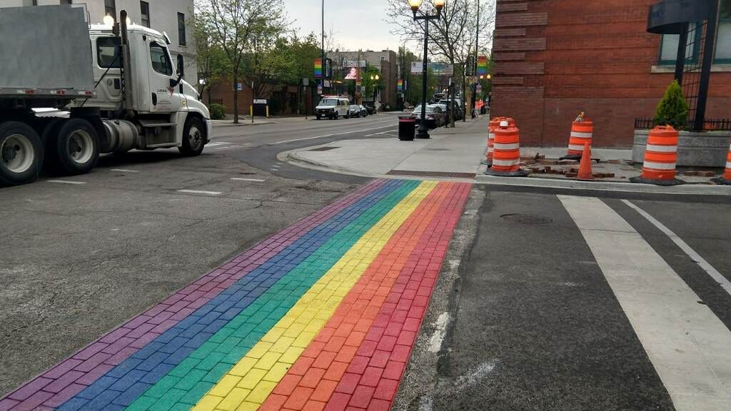 Rainbow Crosswalks Installed In Chicago's Boystown