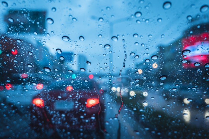 rain on windshield