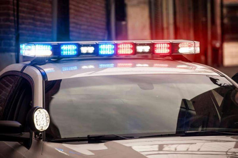 Police cruiser headlights.