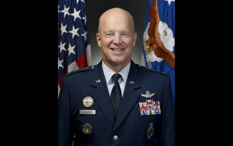 Official portrait of Air Force Gen. John W. "Jay" Raymond, for his position as Air Force Space Command commander, Peterson Air Force Base, Colo., taken Oct. 14, 2016.