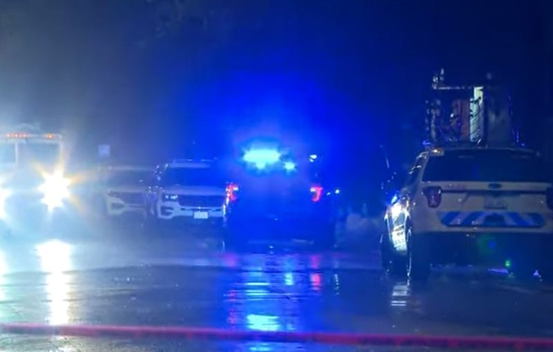 police lights, crime tape