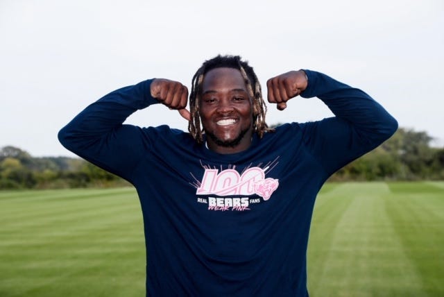 Chicago Bears 2019 "Real Bears Fans Wear Pink" shirts