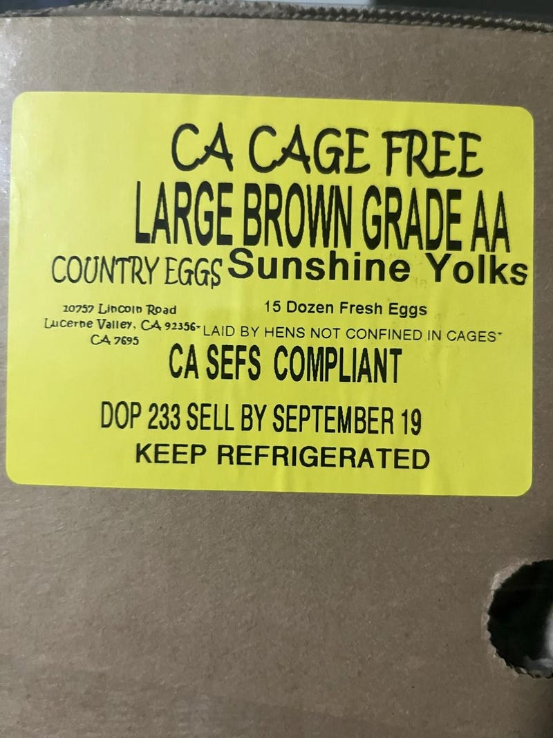 Packaging on recalled eggs