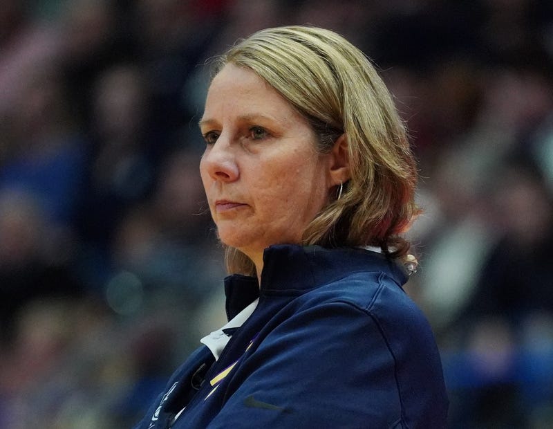 2020 USA Womens National Team lead coach Cheryl Reeve watches from the sideline as they take on the UConn Huskies in the second half at XL Center in Hartford, Connecticut, on January 27, 2020.