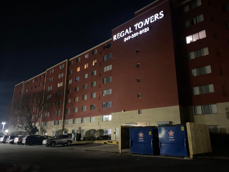 Scene of an apartment fire in Southfield, early in the morning of April 9.