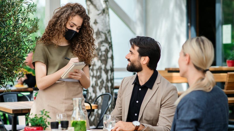 Outdoor diners at a restaurant