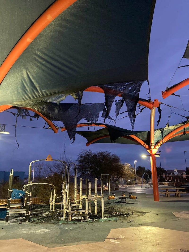 Damage done by vandals to Reunion Park In Henderson