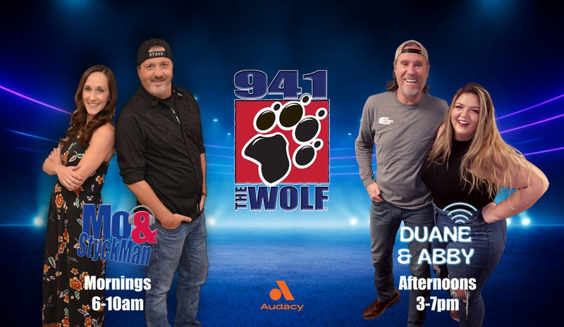 Mo and StyckMan announce Duane and Abby on 94.1 The Wolf Afternoon Drive