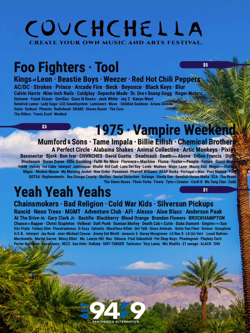 PICK YOUR FANTASY COACHELLA LINEUP NOW!!