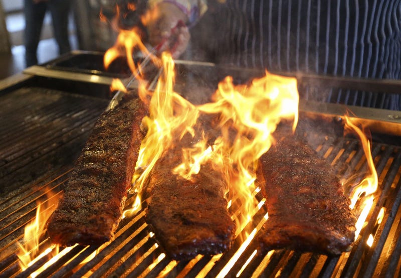 Ribs on a grill